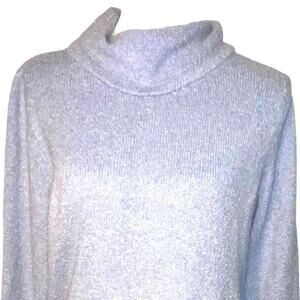 J.Jill Women's L Sherpa Teddy Tunic Lagenlook Long sleeve Cowlneck Sweater Y2K